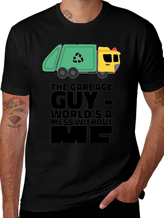 Camiseta Negra con Diseño de Camión de Basura