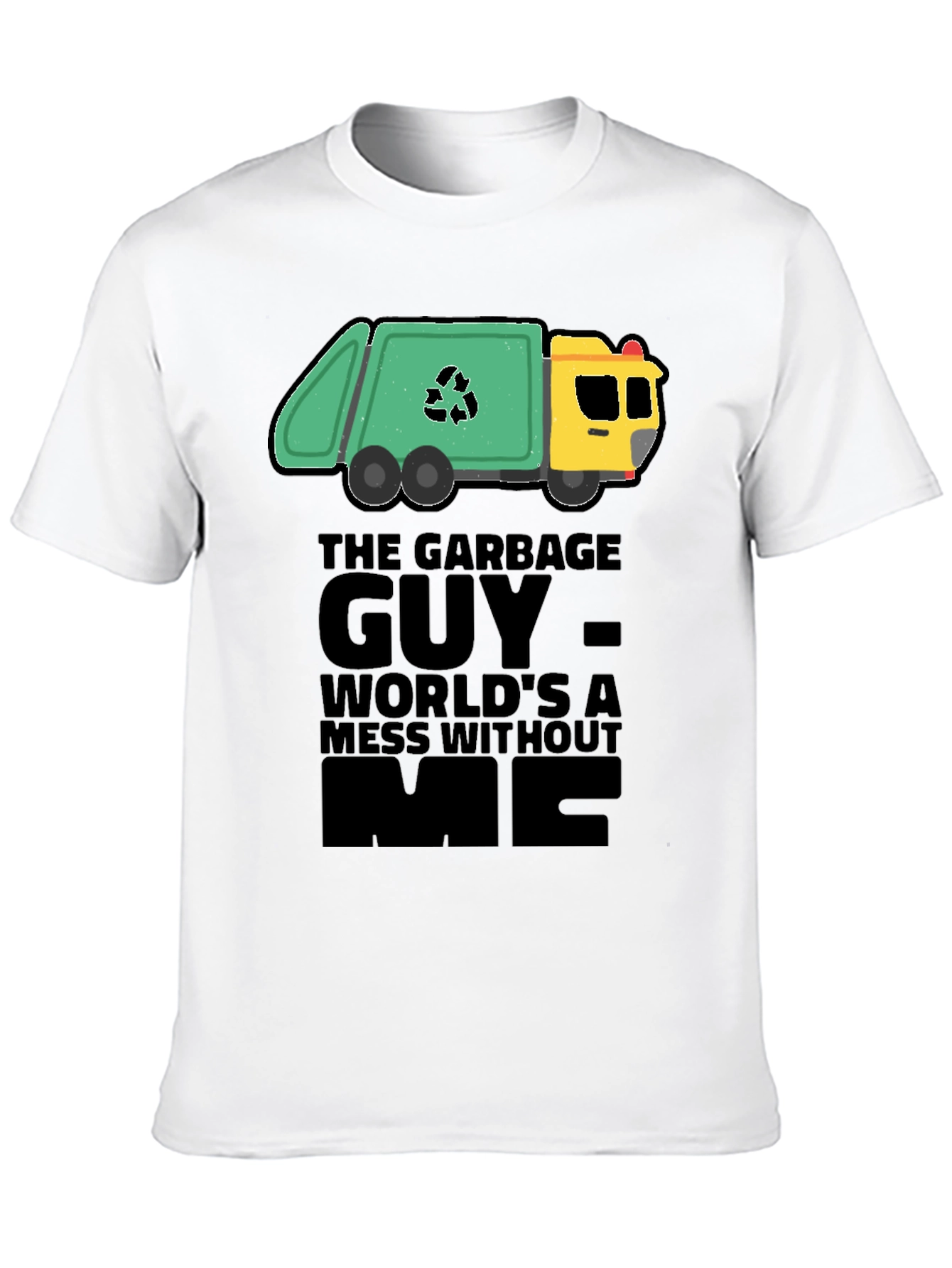 Camiseta Negra con Diseño de Camión de Basura