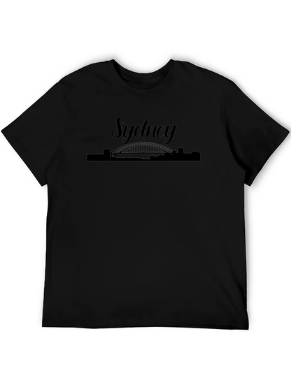 Camiseta Negra Sydney Bridge para Hombre