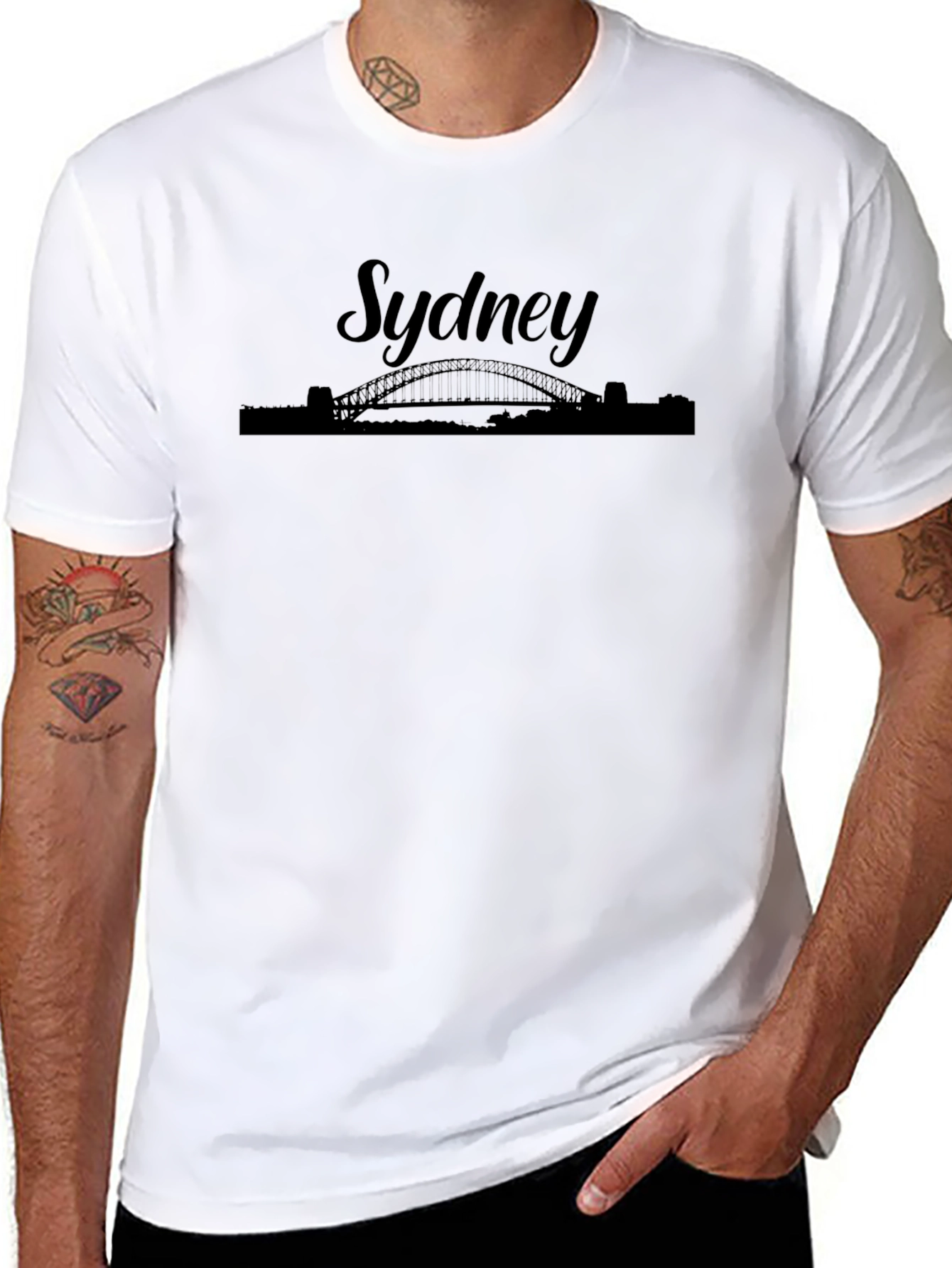 Camiseta Negra Sydney Bridge para Hombre