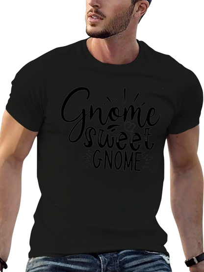 Camiseta Negra con Diseño Gnome Sweet Gnome