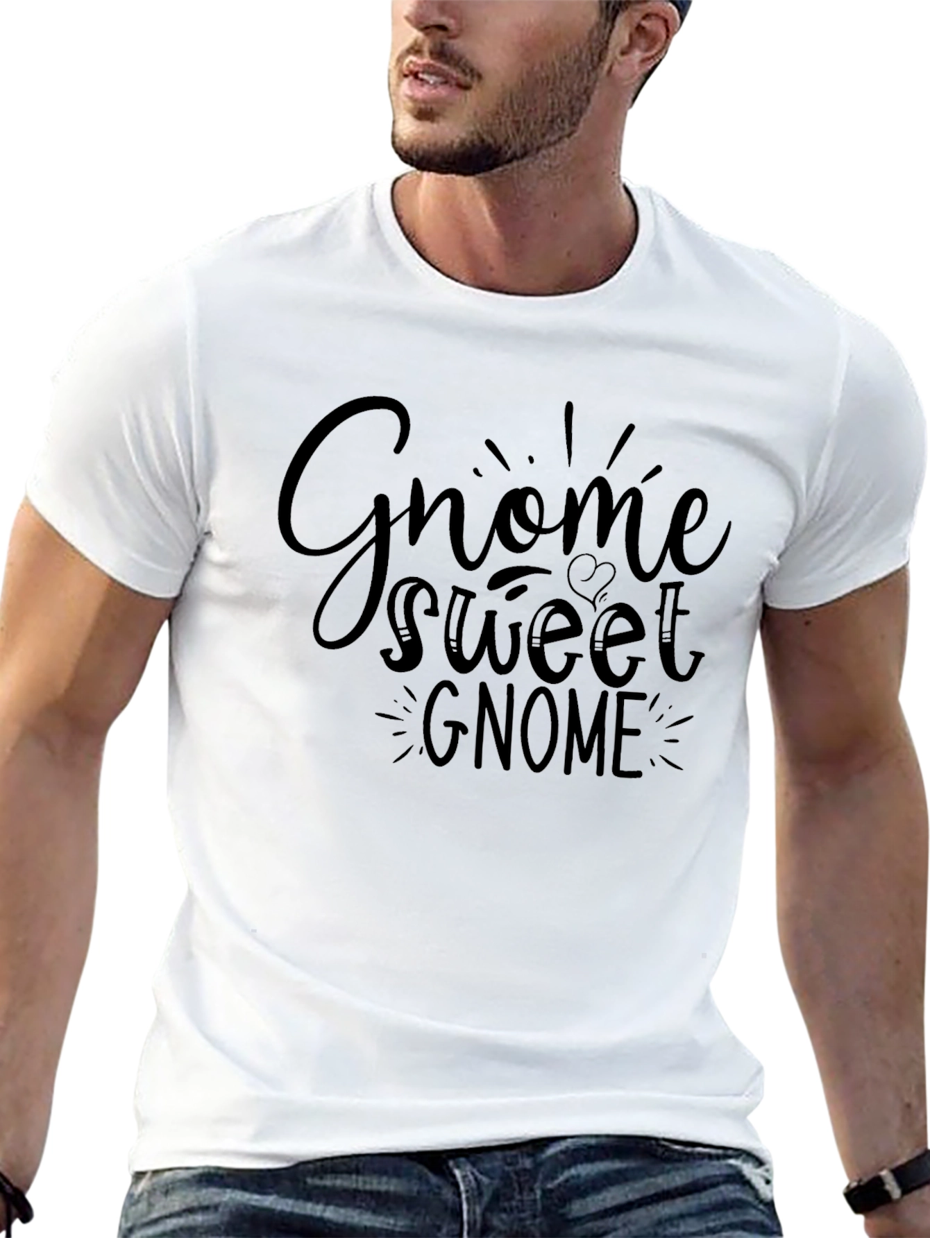 Camiseta Negra con Diseño Gnome Sweet Gnome