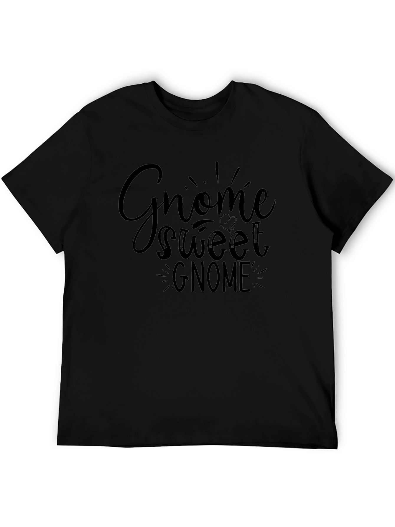 Camiseta Negra con Diseño Gnome Sweet Gnome