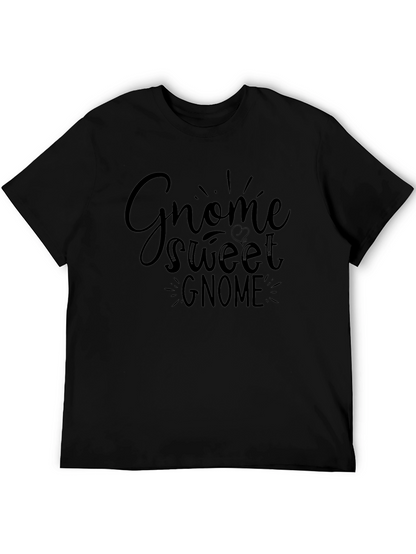 Camiseta Negra con Diseño Gnome Sweet Gnome