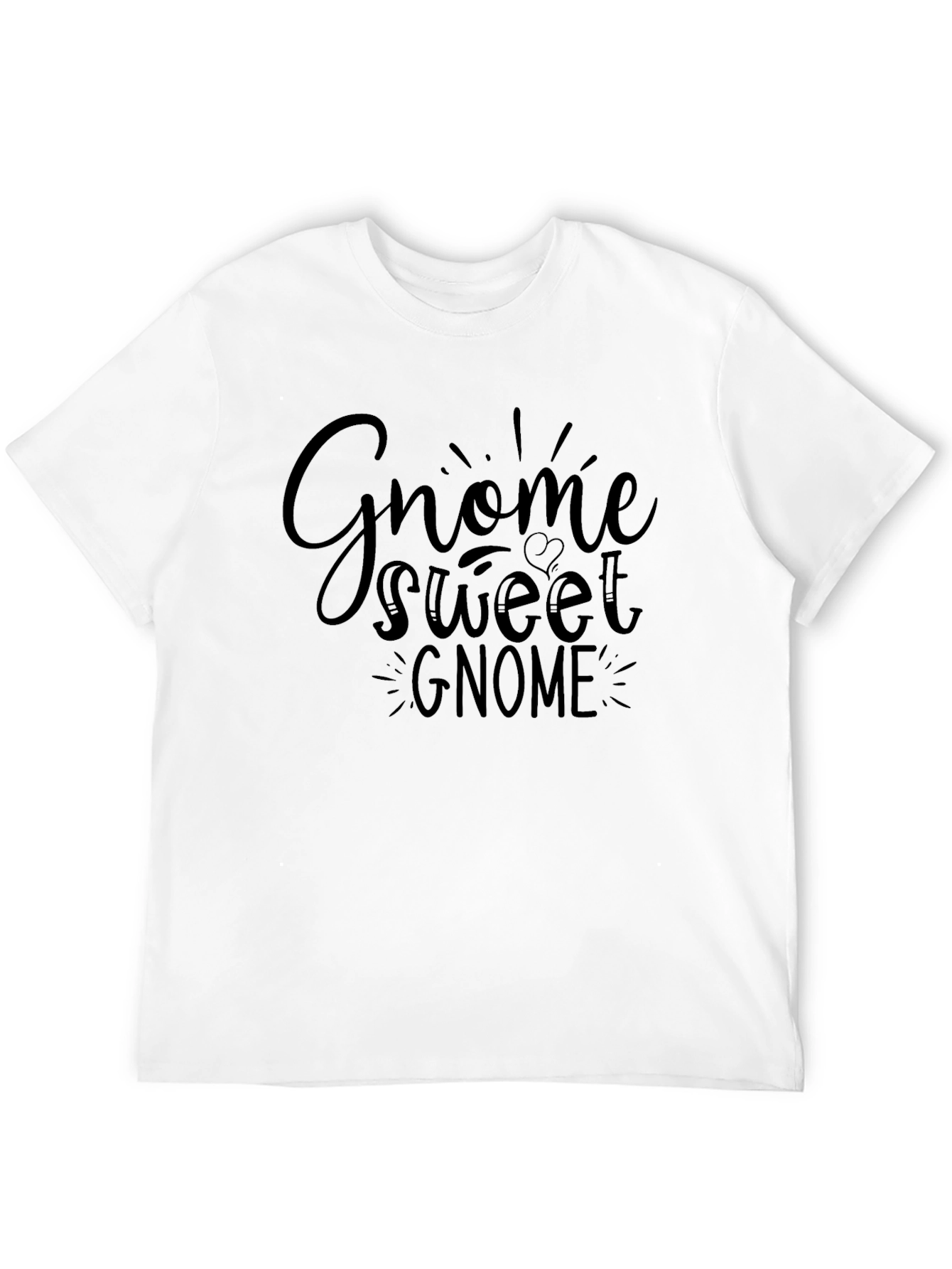 Camiseta Negra con Diseño Gnome Sweet Gnome