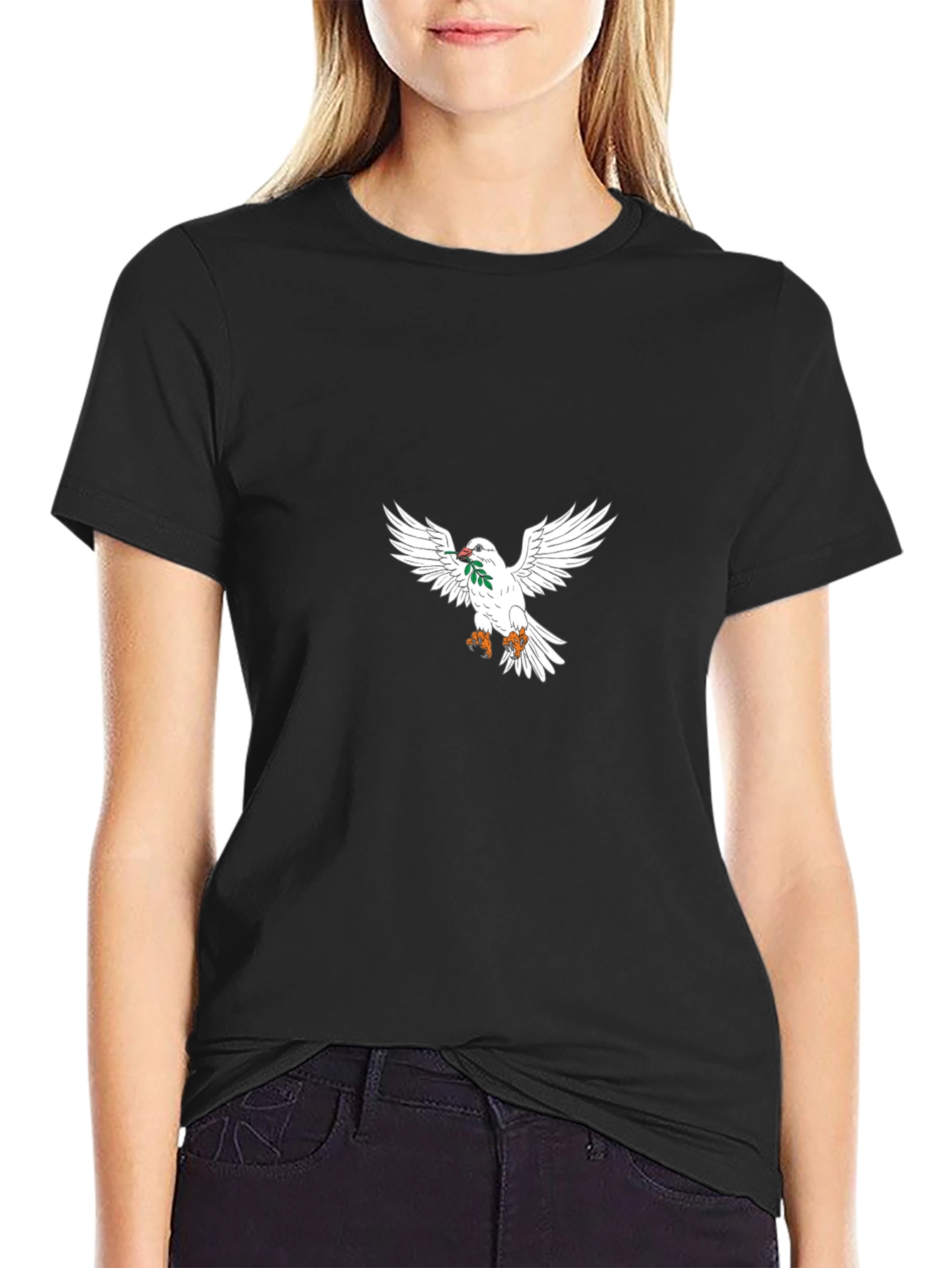 Camiseta Negra con Paloma de la Paz