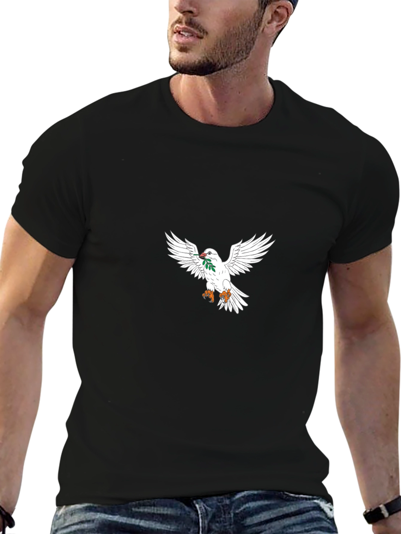 Camiseta Negra con Paloma de la Paz