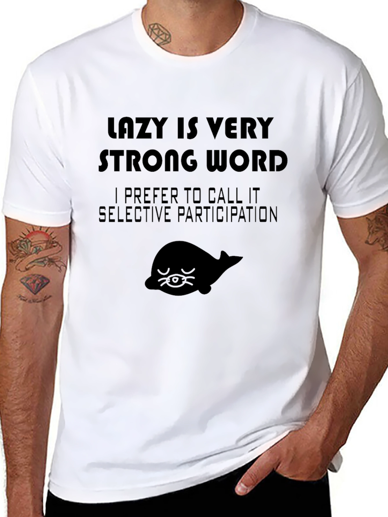 Camiseta Negra Lazy Is Very Strong Word