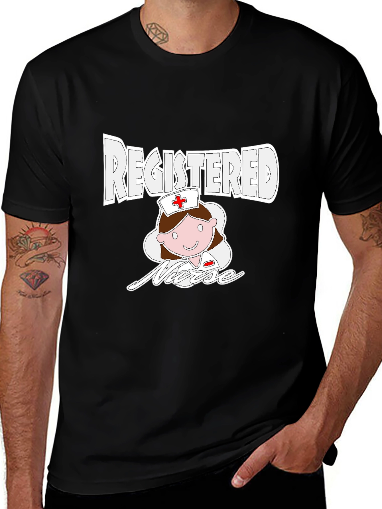 Camiseta Negra Enfermera Registrada