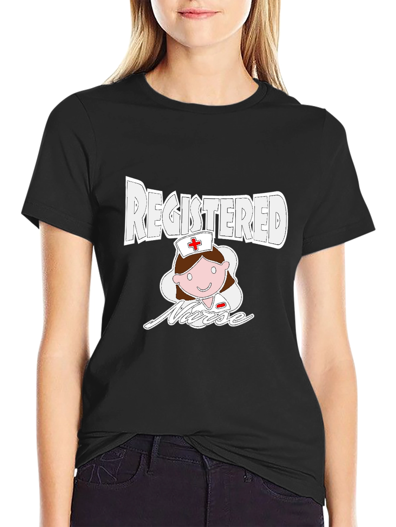 Camiseta Negra Enfermera Registrada