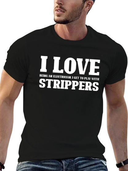 Camiseta Negra: Amo Ser Electricista