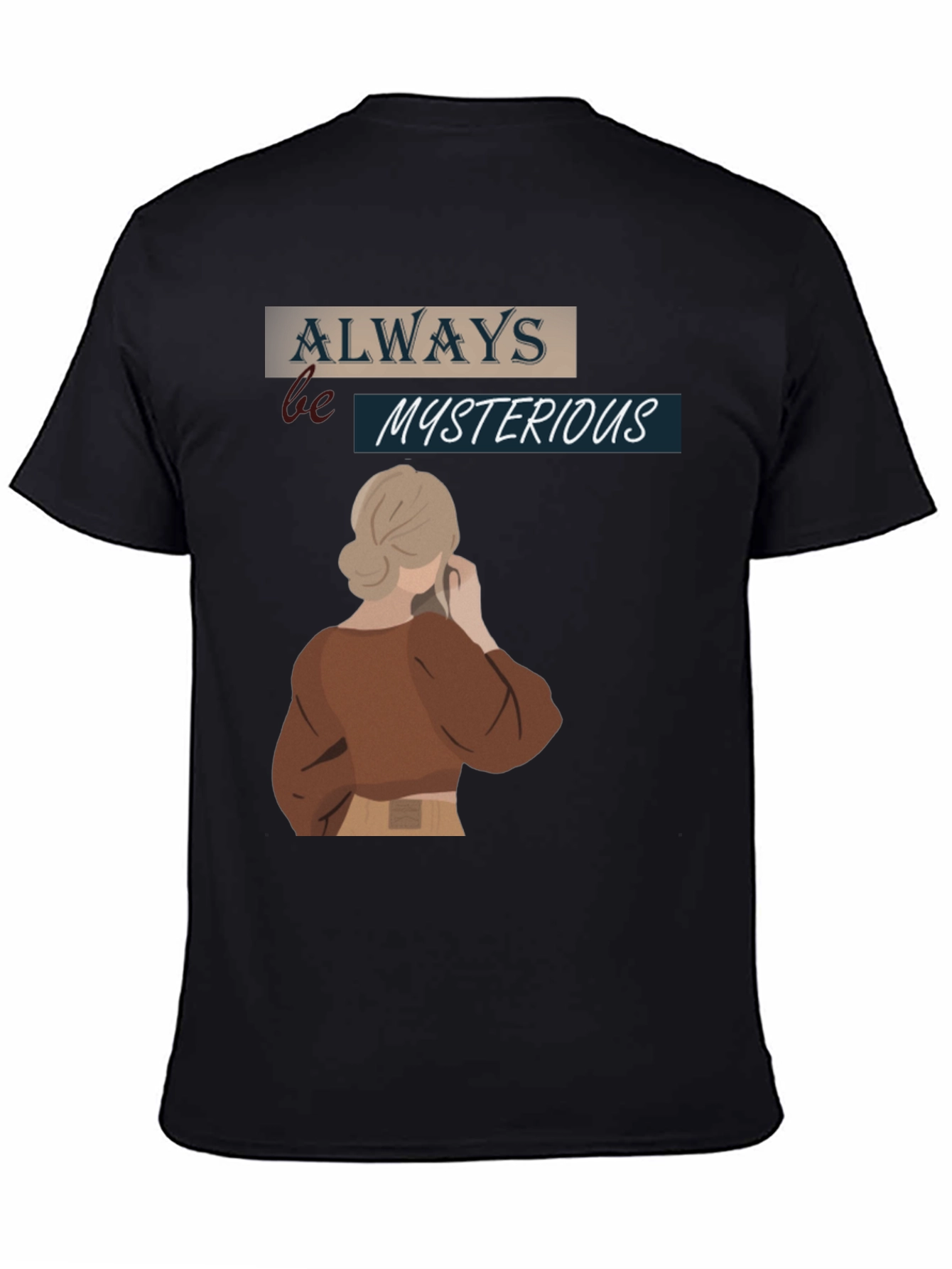 Camiseta Negra Siempre Misteriosa para Hombre