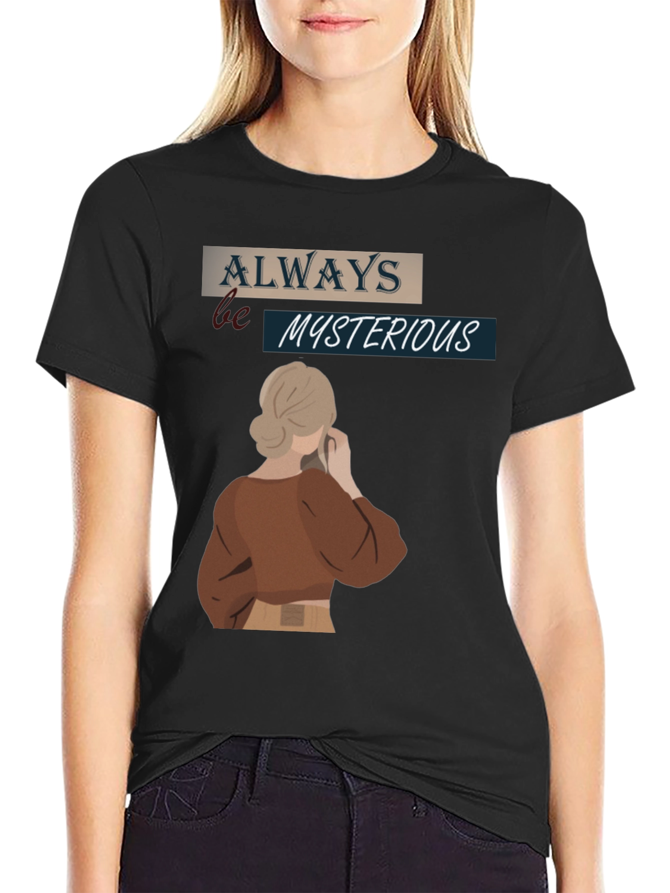Camiseta Negra Siempre Misteriosa para Hombre