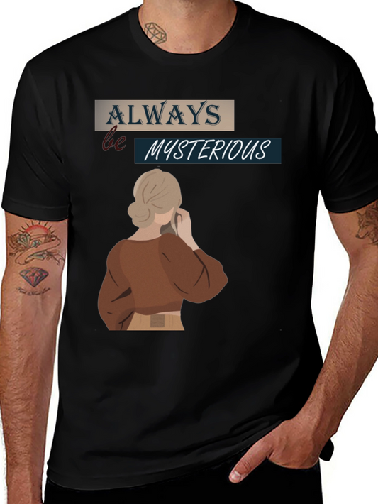 Camiseta Negra Siempre Misteriosa para Hombre