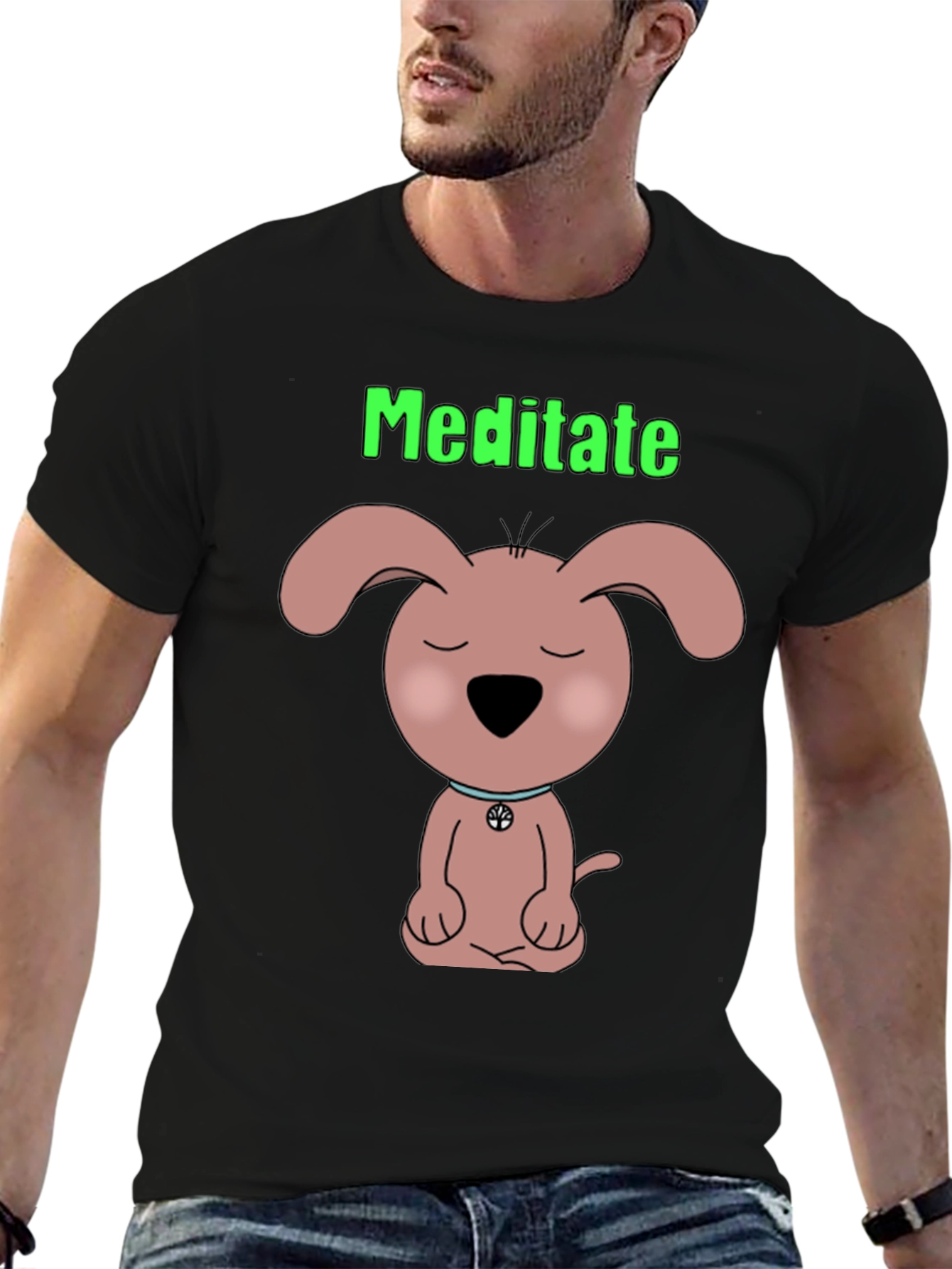 Camiseta Negra Meditación Canina