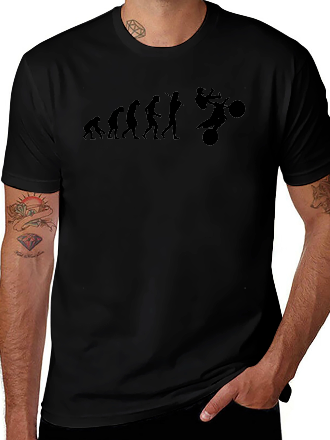 Camiseta Negra Evolución Motocross Hombre