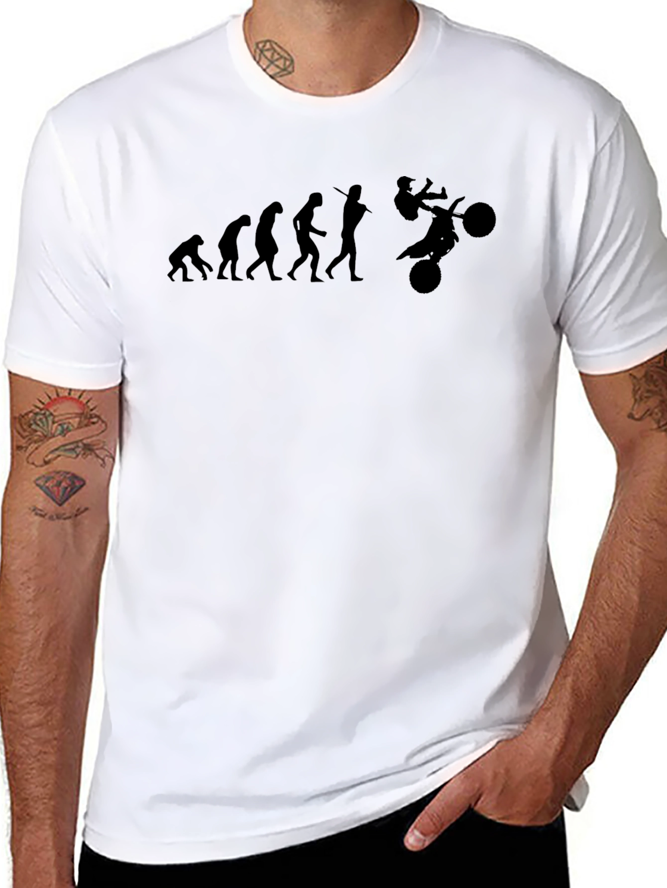 Camiseta Negra Evolución Motocross Hombre