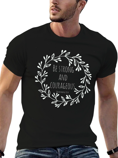 Camiseta Negra con Diseño Inspirador Floral