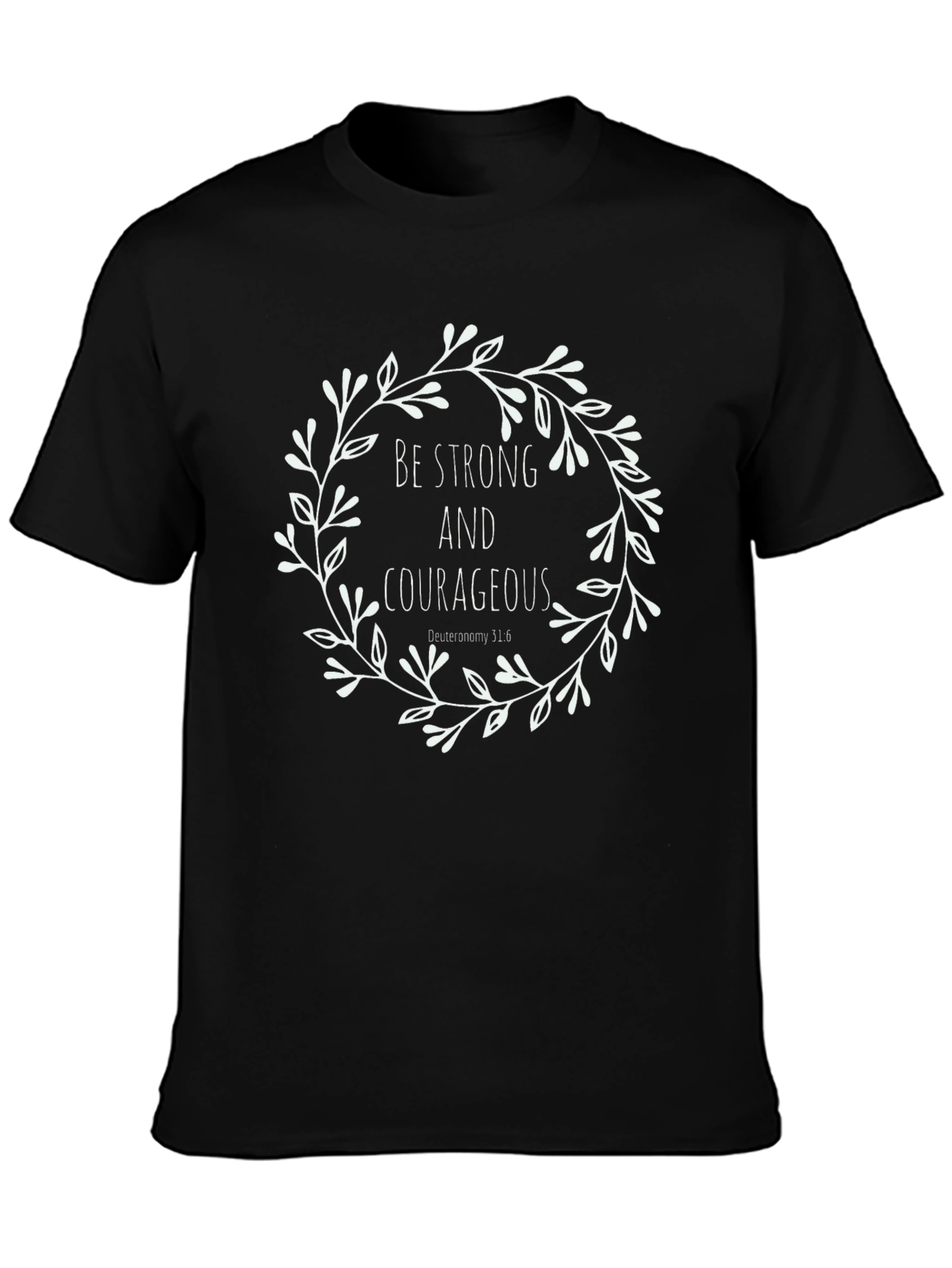 Camiseta Negra con Diseño Inspirador Floral