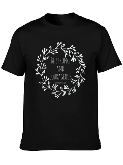 Camiseta Negra con Diseño Inspirador Floral