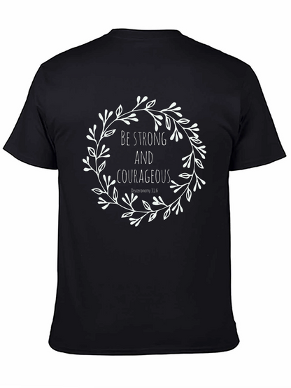 Camiseta Negra con Diseño Inspirador Floral
