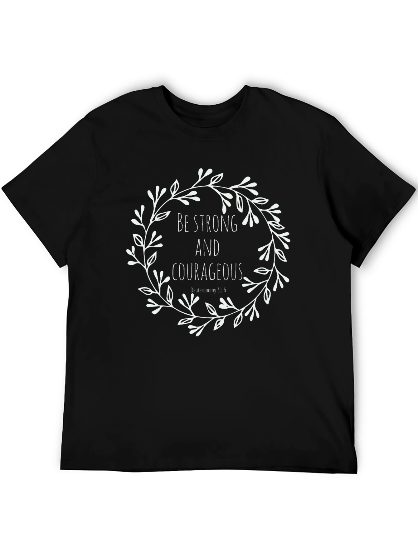 Camiseta Negra con Diseño Inspirador Floral