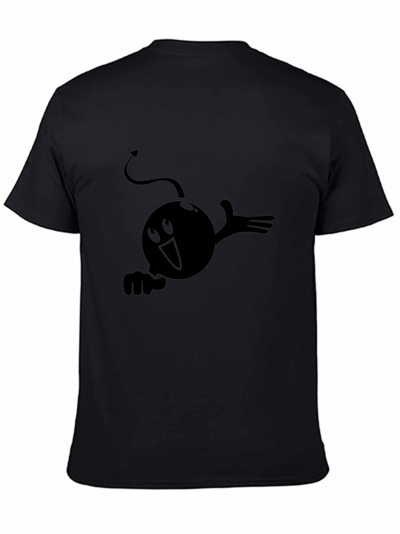 Camiseta Negra con Diseño Gráfico Diabólico