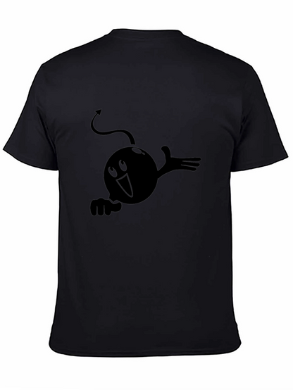 Camiseta Negra con Diseño Gráfico Diabólico