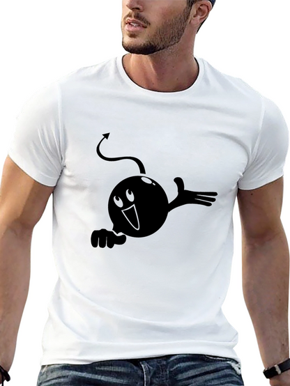 Camiseta Negra con Diseño Gráfico Diabólico