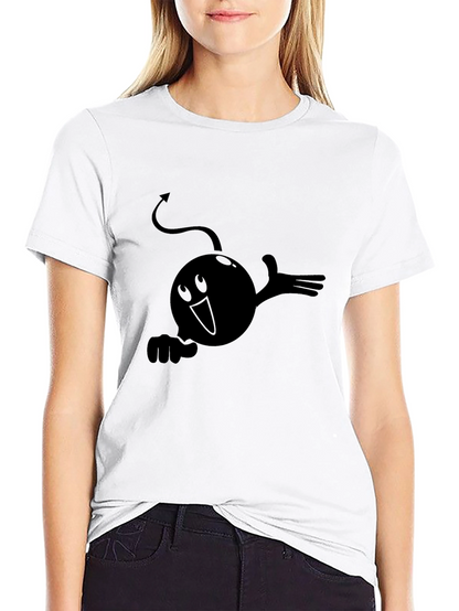 Camiseta Negra con Diseño Gráfico Diabólico