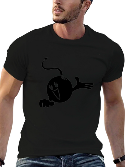 Camiseta Negra con Diseño Gráfico Diabólico