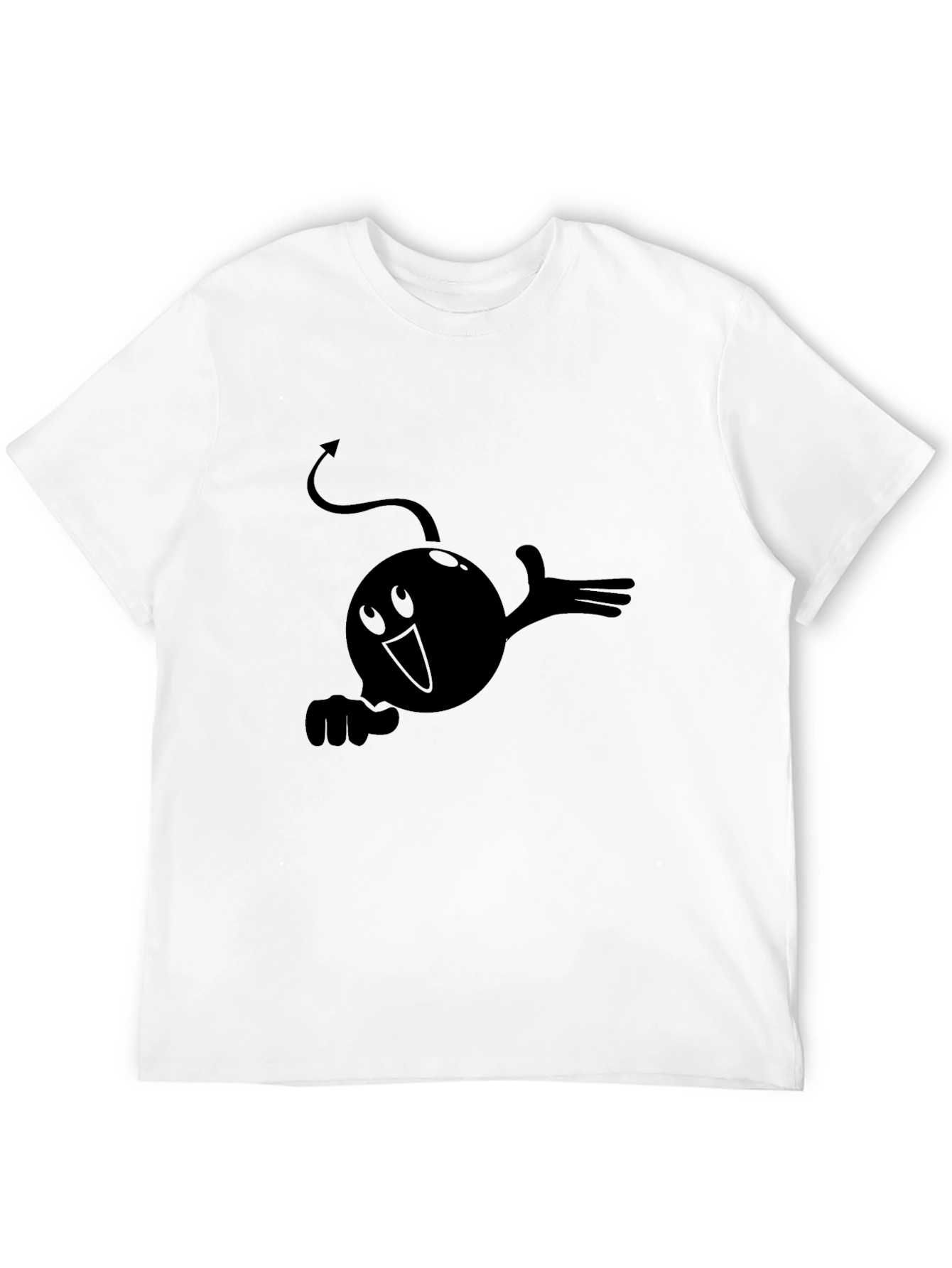 Camiseta Negra con Diseño Gráfico Diabólico