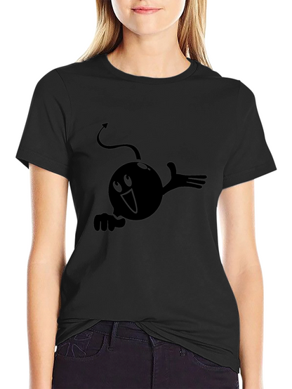 Camiseta Negra con Diseño Gráfico Diabólico