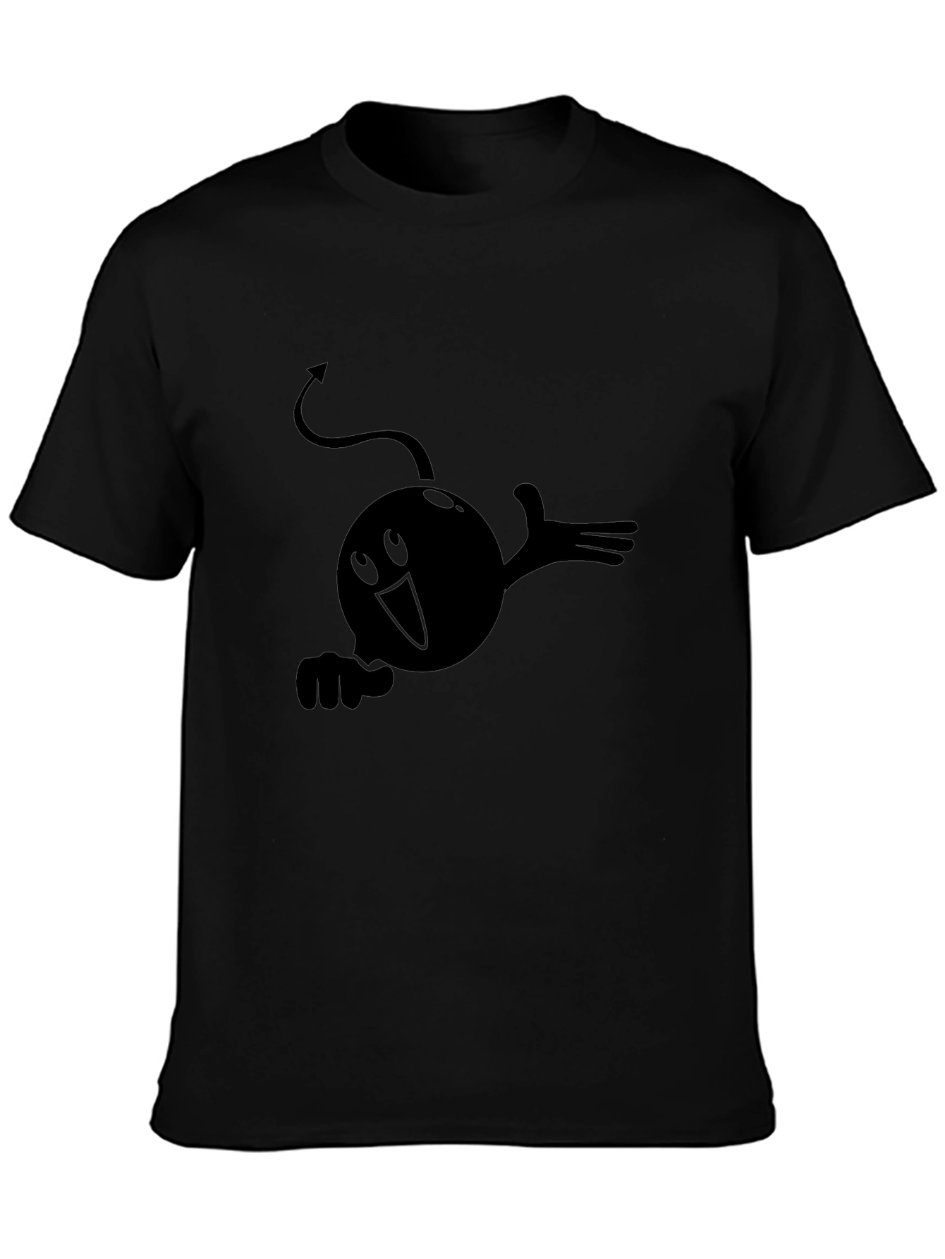 Camiseta Negra con Diseño Gráfico Diabólico