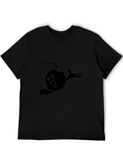 Camiseta Negra con Diseño Gráfico Diabólico