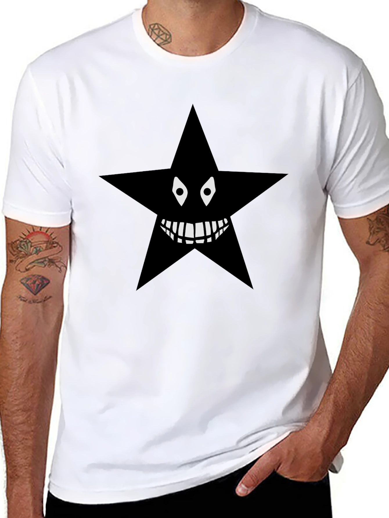 Camiseta Negra con Estrella Malvada
