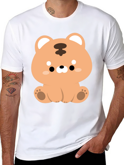 Camiseta Negra con Diseño de Tigre Kawaii