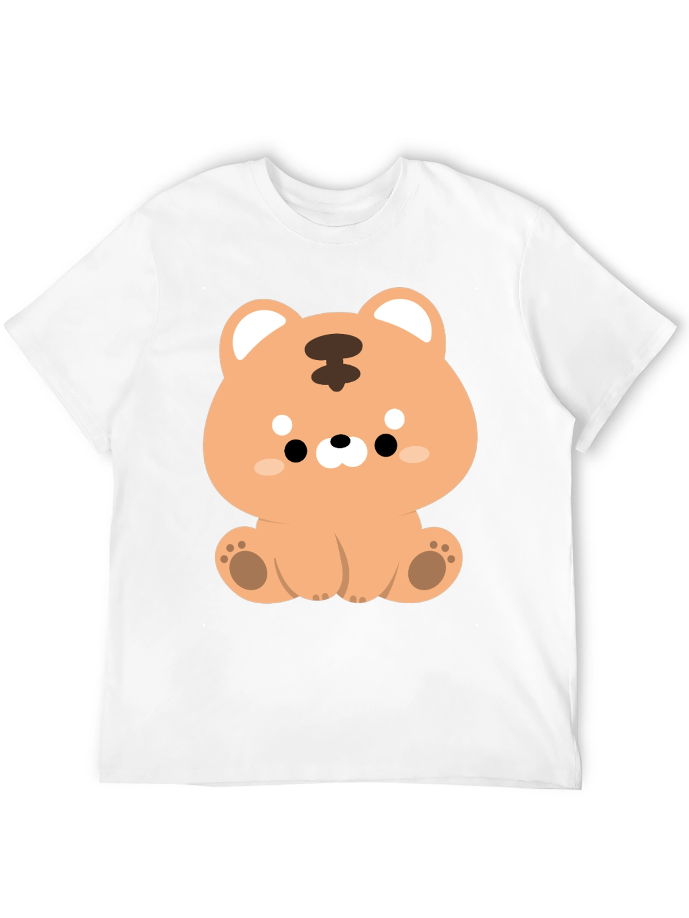 Camiseta Negra con Diseño de Tigre Kawaii