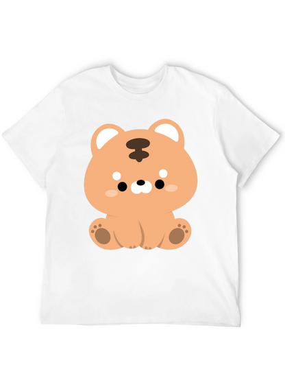 Camiseta Negra con Diseño de Tigre Kawaii