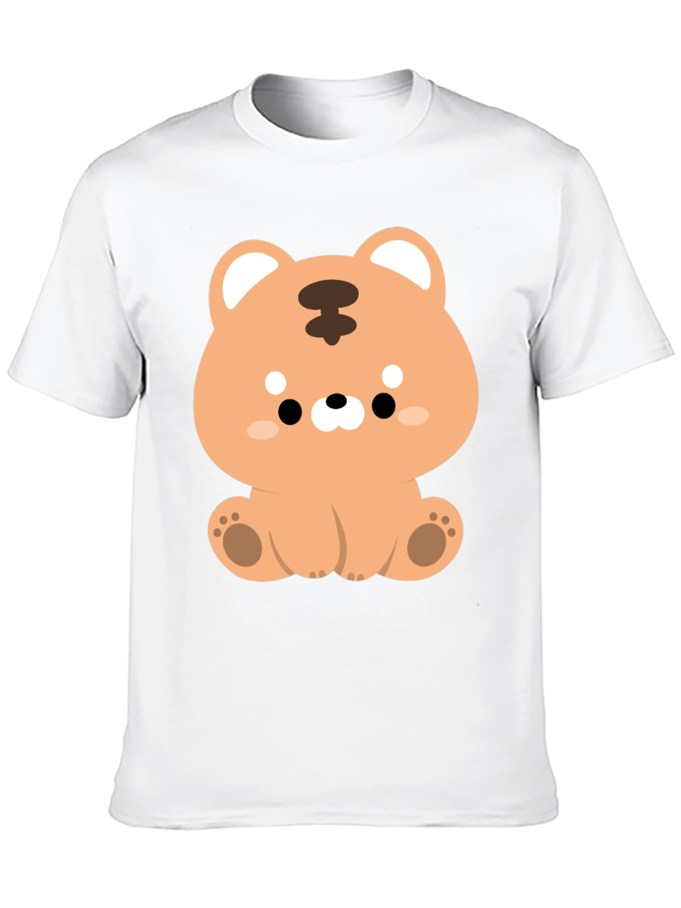 Camiseta Negra con Diseño de Tigre Kawaii