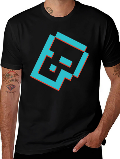 Camiseta Negra con Diseño Gráfico Retro