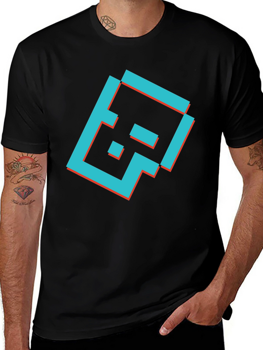 Camiseta Negra con Diseño Gráfico Retro