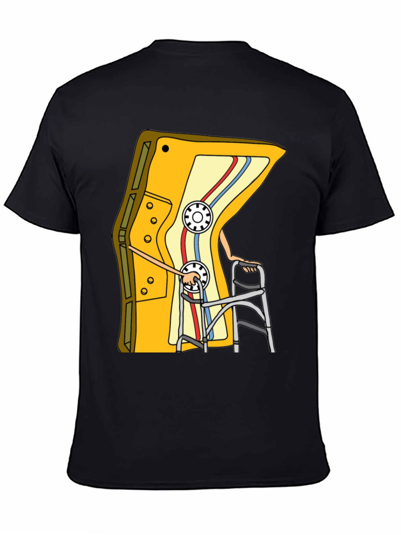Camiseta Negra con Diseño de Cassette Retro