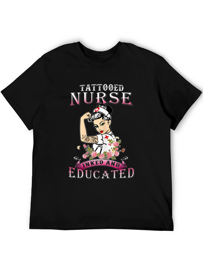 Camiseta Negra Tattooed Nurse