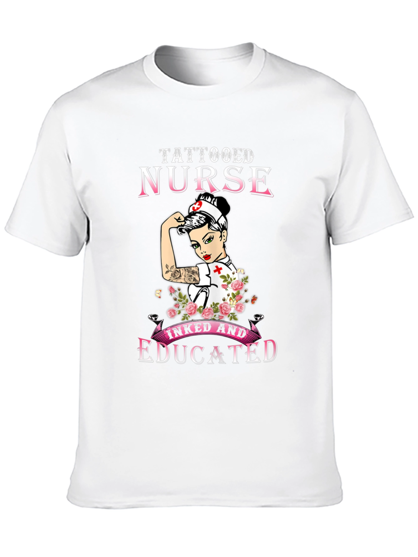Camiseta Negra Tattooed Nurse