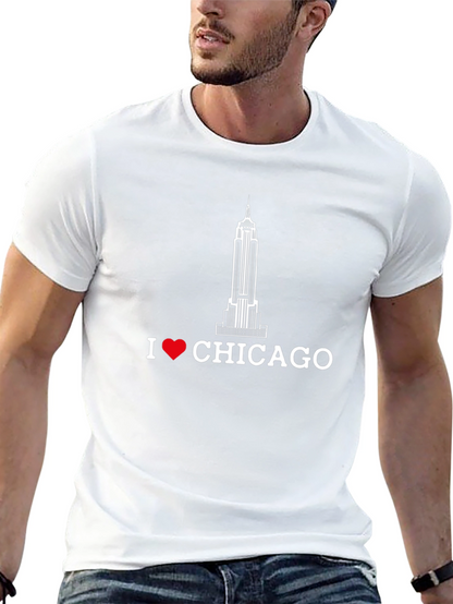 Camiseta Negra I ❤️ CHICAGO Edificio Icónico