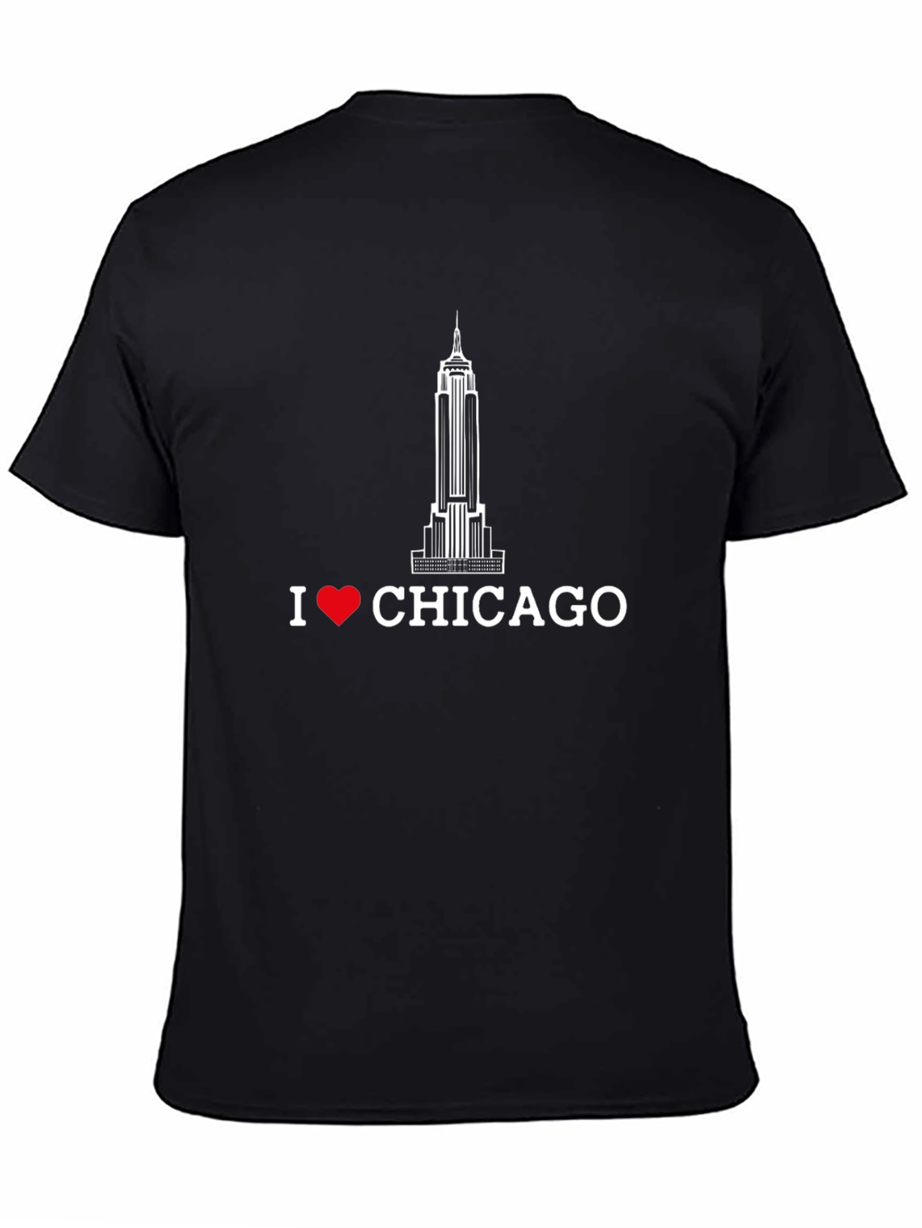 Camiseta Negra I ❤️ CHICAGO Edificio Icónico