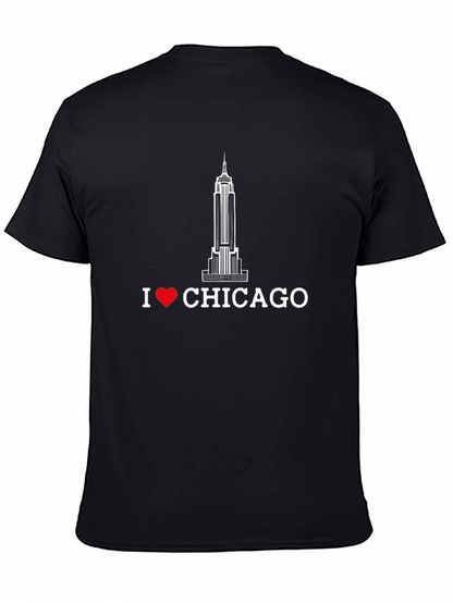 Camiseta Negra I ❤️ CHICAGO Edificio Icónico