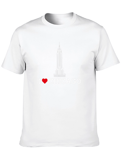 Camiseta Negra I ❤️ CHICAGO Edificio Icónico