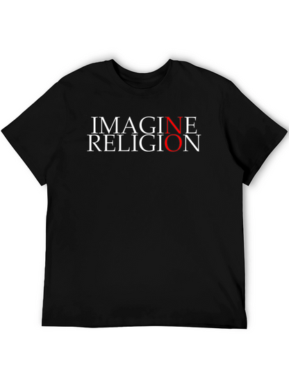 Camiseta Negra IMAGINE RELIGION para Hombre